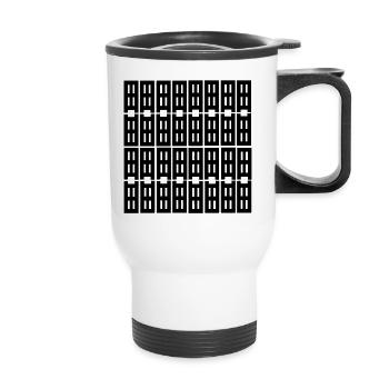 this Unique design - Thermal mug with handle - white - Front