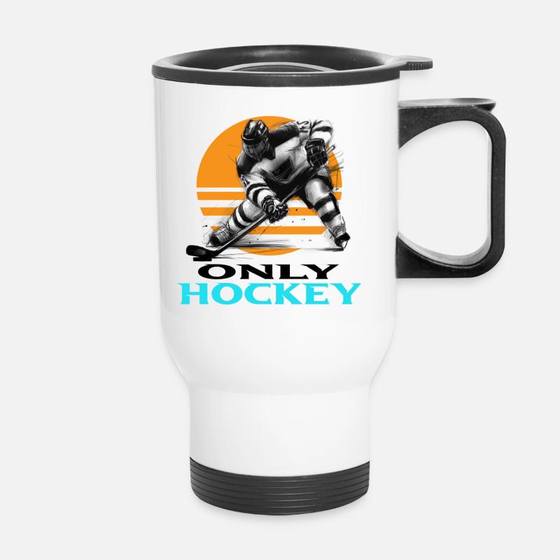 Hockey - Thermal mug with handle - white