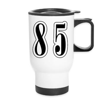 85 Zahl Symbol - Thermobecher mit Tragegriff - Weiß - Vorne