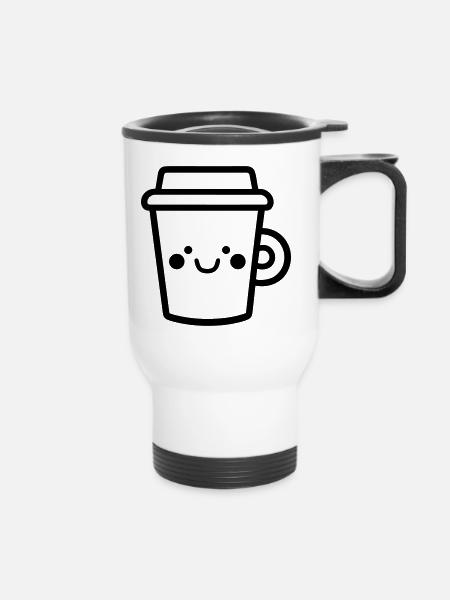 Kaffeebecher - Thermobecher mit Tragegriff - Weiß