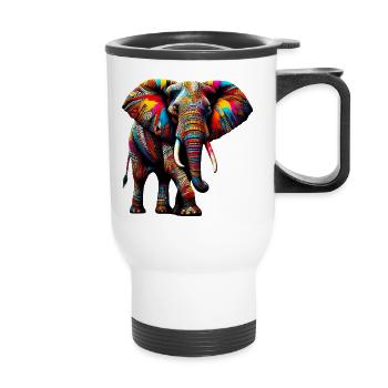 Elefant - Thermobecher mit Tragegriff - Weiß - Vorne