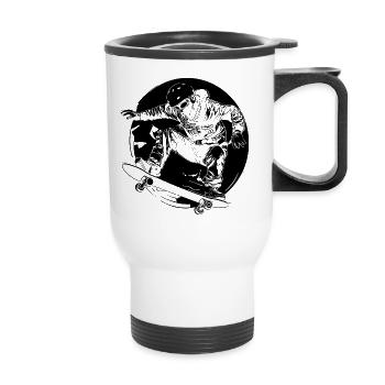 Skateboarder Comic Style - Thermal mug with handle - white - Front