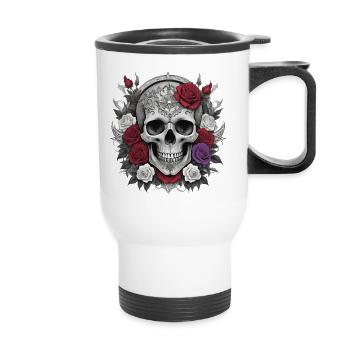 Gothic Totenkopf - Thermobecher mit Tragegriff - Weiß - Vorne