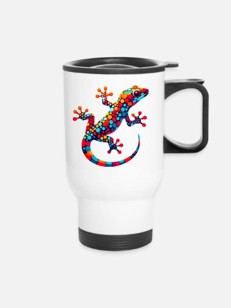 Gecko - Thermobecher mit Tragegriff - Weiß
