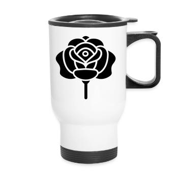 Pink Flower - Thermal mug with handle - white - Front
