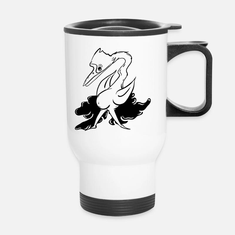 Fantasy Lying Animal with Flight Attributes - Thermal mug with handle - white