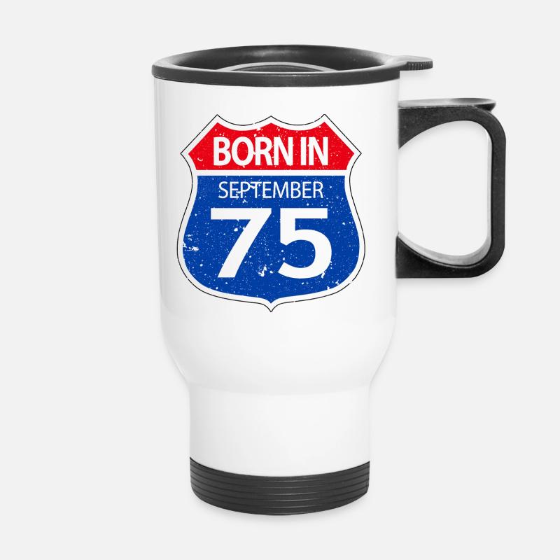 Geboren_im_September_75 - Thermobecher mit Tragegriff - Weiß