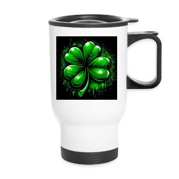 Trèfle à quatre feuilles - Tasse isotherme avec poignée - blanc - Devant