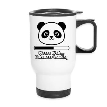 Panda Ladebildschirm Kuscheltier - Thermobecher mit Tragegriff - Weiß - Vorne
