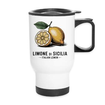 Limone di Sicilia – Italian Lemon - Thermal mug with handle - white - Front