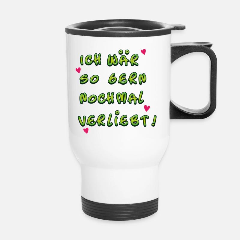 in love - Thermal mug with handle - white