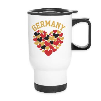 Germany Colors Heart Motif - Thermal mug with handle - white - Front