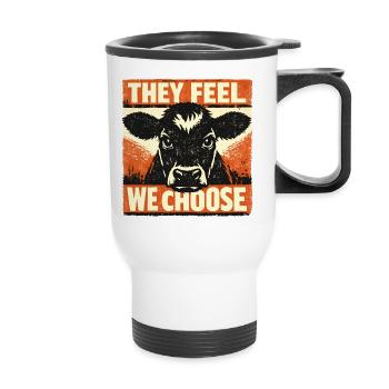 Tierwohl - Thermobecher mit Tragegriff - Weiß - Vorne