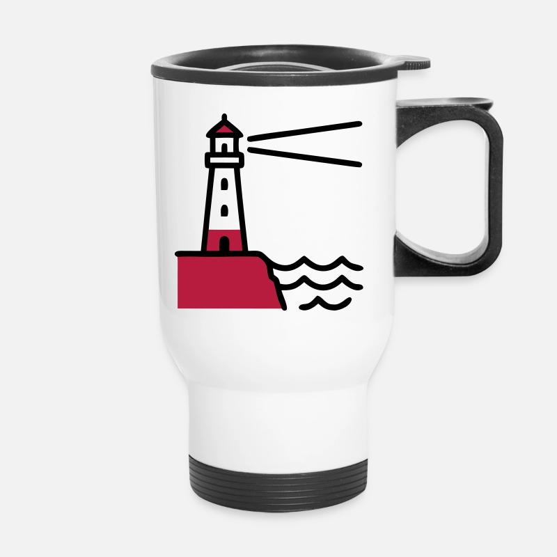 Lighthouse Coast Maritime Sea - Thermal mug with handle - white