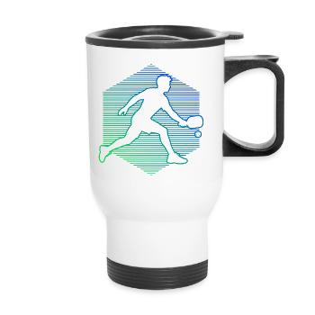 Pickleball athlete Geschenkidee für den Geburtstag - Thermobecher mit Tragegriff - Weiß - Vorne