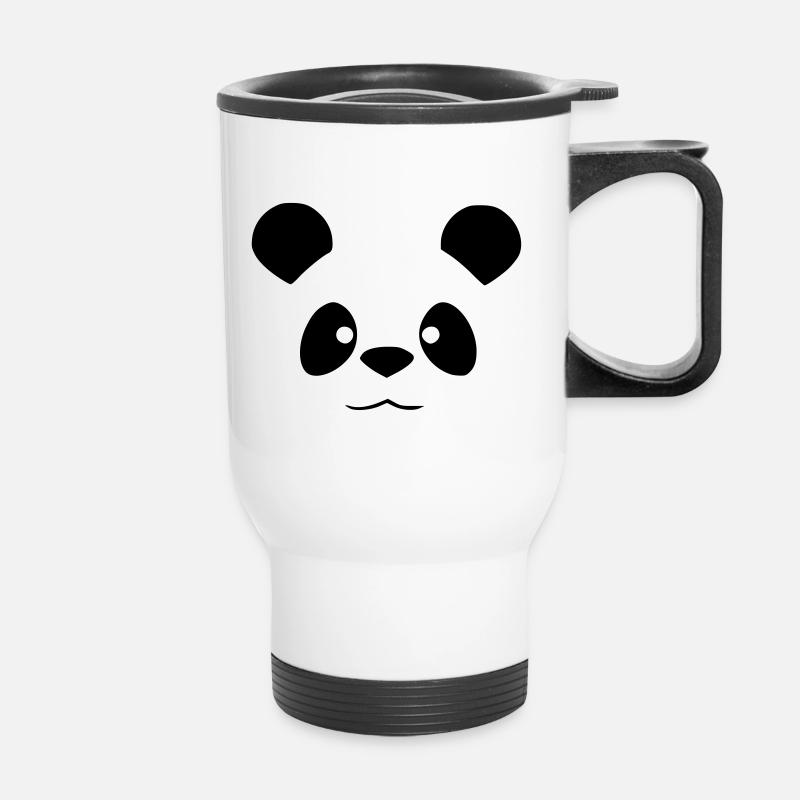 Cute panda - funny animal design - Thermal mug with handle - white