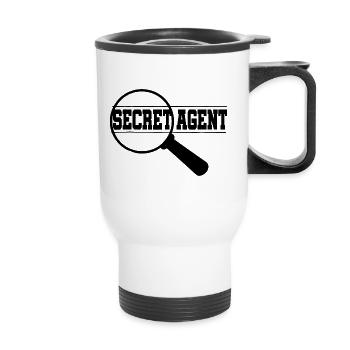 Secret Agent Spruch Lustig - Thermobecher mit Tragegriff - Weiß - Vorne