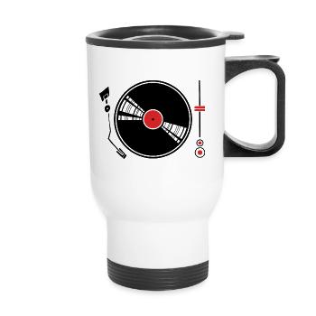 Tourne-disque vinyle - Tasse isotherme avec poignée - blanc - Devant