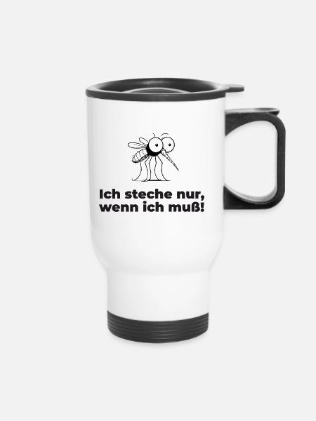 Stechmücke - Thermobecher mit Tragegriff - Weiß