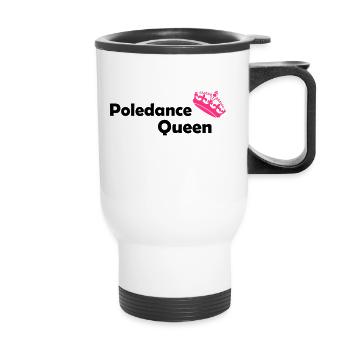 poledance pole fitness sexy poletänzerin Geschenk - Thermobecher mit Tragegriff - Weiß - Vorne