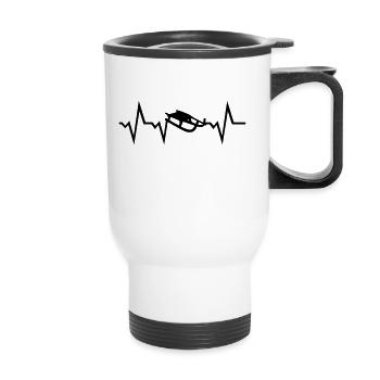 Sledge, Sled & Heartbeat - Thermal mug with handle - white - Front