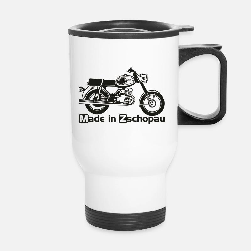 MZ TS250 Zschopau - Thermobecher mit Tragegriff - Weiß