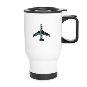 Green Airplane - Thermobecher mit Tragegriff - Weiß - Vorne