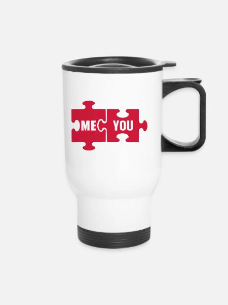 Puzzle - Thermobecher mit Tragegriff - Weiß