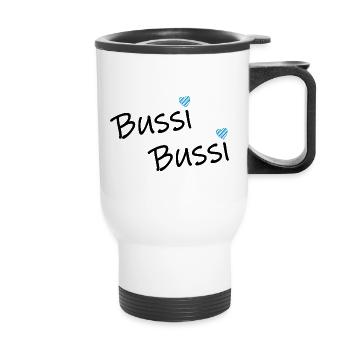 Bussi Bussi bayerisches Herzerl - Thermobecher mit Tragegriff - Weiß - Vorne