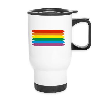 rainbow - Thermal mug with handle - white - Front