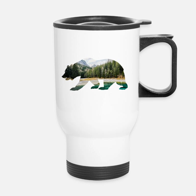 Bear forest Canada Alps - Thermal mug with handle - white