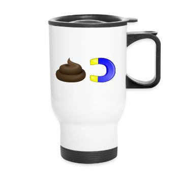 shit magnet - Thermal mug with handle - white - Front
