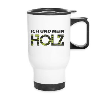 Moi et mon bois - Tasse isotherme avec poignée - blanc - Devant