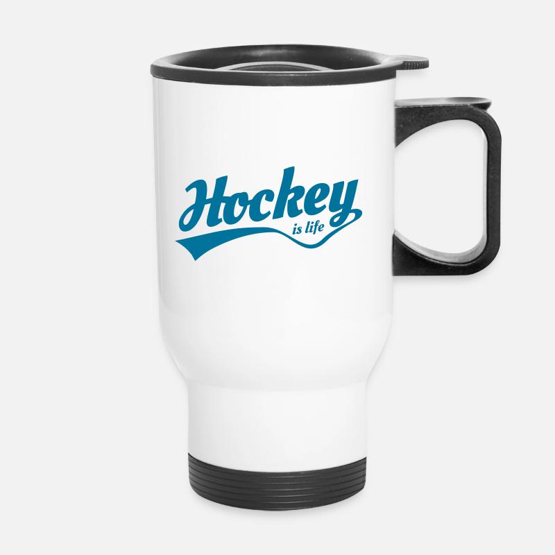 hockey is life 5 - Thermobecher mit Tragegriff - Weiß