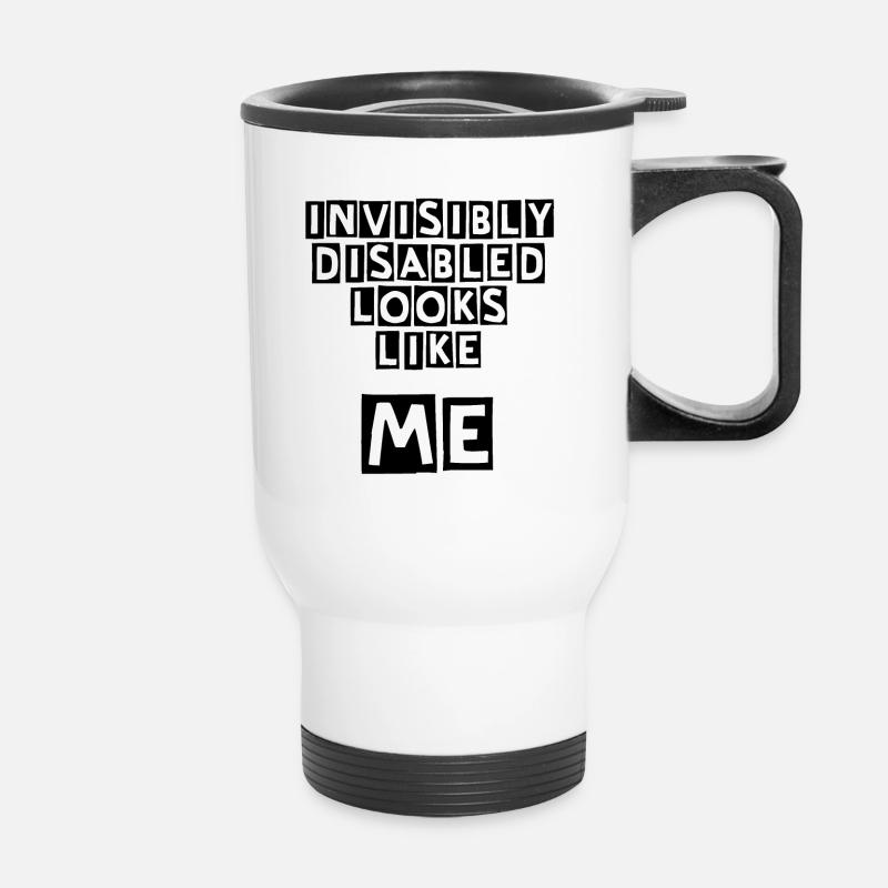 Invisibly Disabled - Thermal mug with handle - white