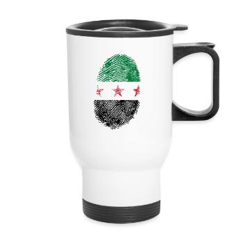 Syrie Shirt · Drapeau · ADN · Empreintes digitales - Tasse isotherme avec poignée - blanc - Devant