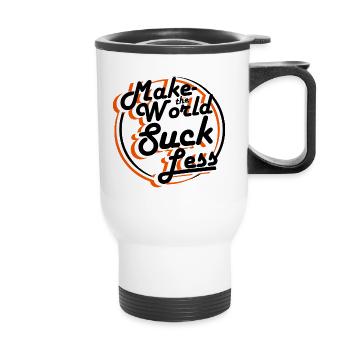 sentiments positifs pulvérisent T-shirt - Tasse isotherme avec poignée - blanc - Devant