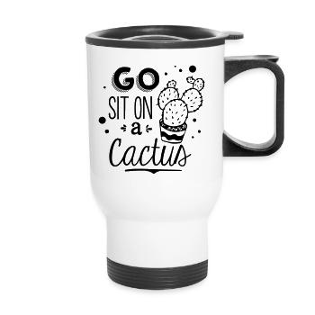 Cactus Énonciation drôle - Tasse isotherme avec poignée - blanc - Devant