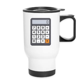 Maintenant, vous avez toujours votre calculatrice sur vous. - Tasse isotherme avec poignée - blanc - Devant
