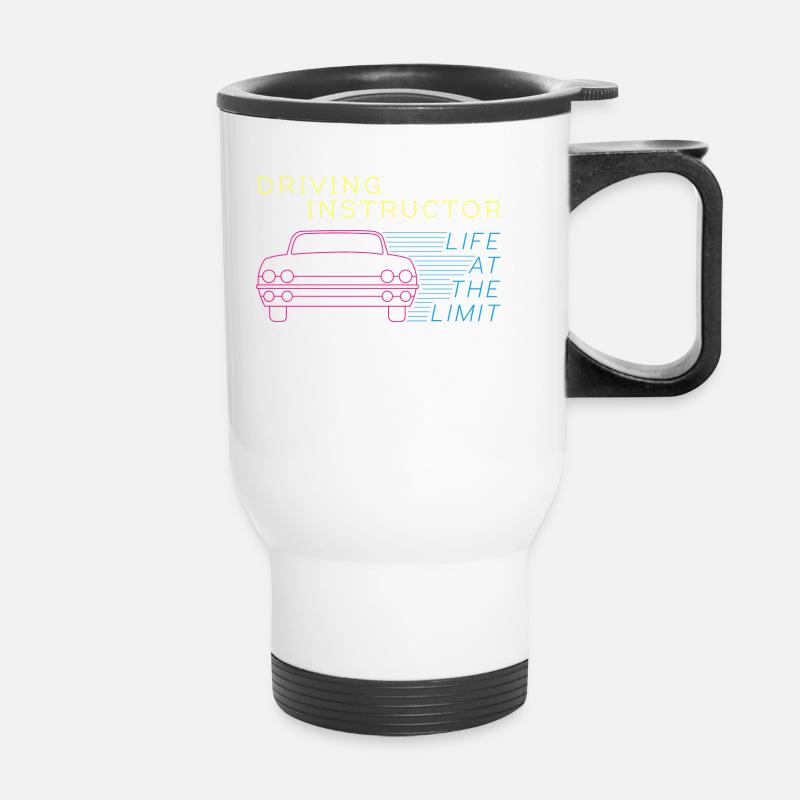 Driving instructor - driving instructor - driving school - gift - Thermal mug with handle - white