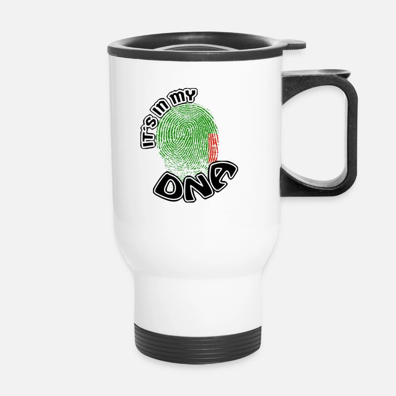 Cadeau Il est dans mon adn dns racines Zambie - Tasse isotherme avec poignée - blanc
