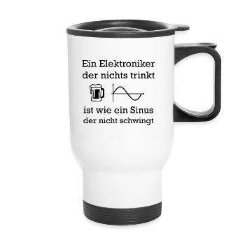 Elektroniker Sinus - Thermobecher mit Tragegriff - Weiß - Vorne