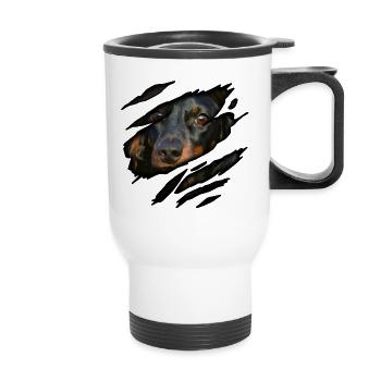 Teckel en moi - Tasse isotherme avec poignée - blanc - Devant