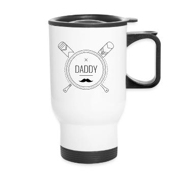 Father Baseball Beard Sport Gift Dad Father's Day - Thermal mug with handle - white - Front