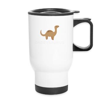 Daddysaurus Funny Dinosaur Daddy Gift - Thermal mug with handle - white - Front