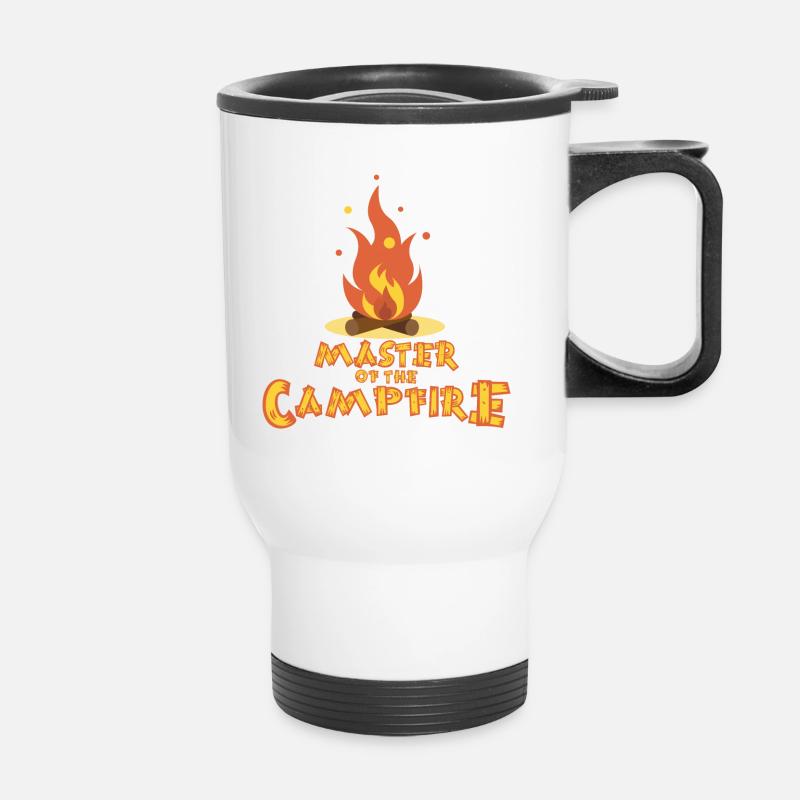 Master of the Campfire Funny Camping Gift - Thermal mug with handle - white