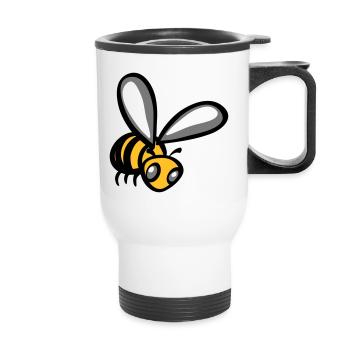 abeille - Tasse isotherme avec poignée - blanc - Devant