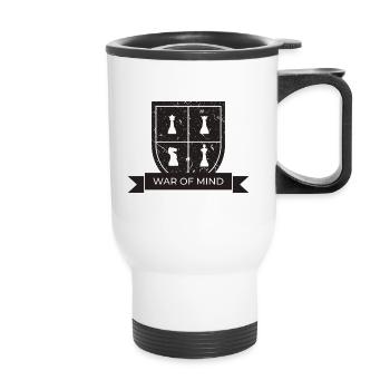 jouer joueur idée cadeau d'échecs blazon - Tasse isotherme avec poignée - blanc - Devant