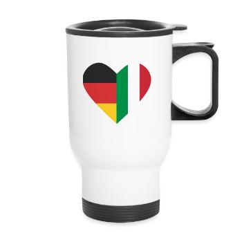 A heart - Germany Italy - Thermal mug with handle - white - Front