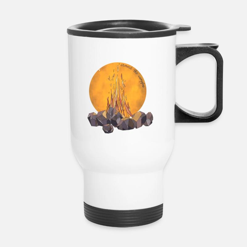 Autour du feu de camp - Tasse isotherme avec poignée - blanc